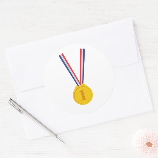 Goldmedaillengewinner Runder Aufkleber (Umschlag)
