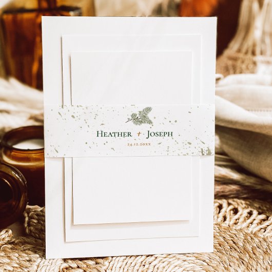 Goldmedaillenhochzeit bei weißem Kiefernkiefer Einladungsbanderole