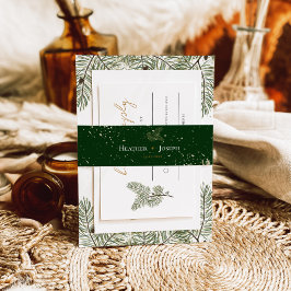 Goldmedaillenhochzeit bei weißem Kiefernkiefer Einladungsbanderole