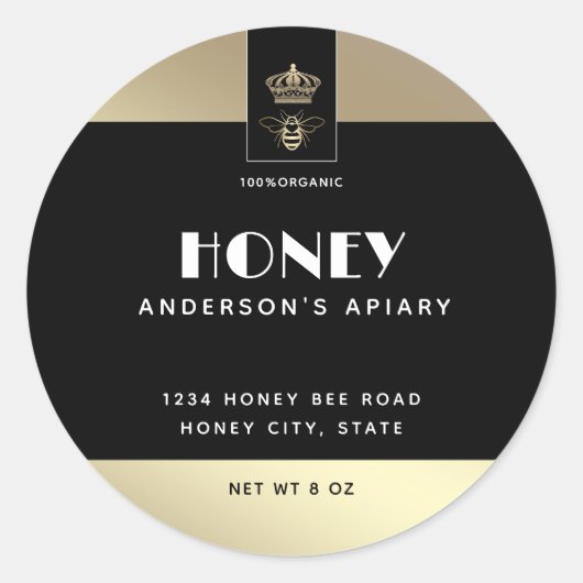 Goldmedaillenhonig Runder Aufkleber (Vorderseite)
