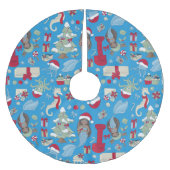 Goldmedaillenjacke-Seepferd Polyester Weihnachtsbaumdecke (Vorderseite)