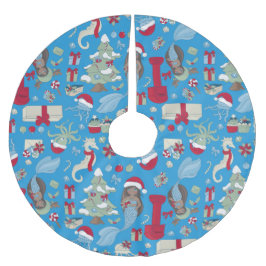 Goldmedaillenjacke-Seepferd Polyester Weihnachtsbaumdecke