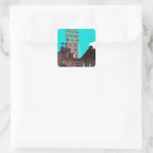 Goldmedaillenmehl Quadratischer Aufkleber (Tasche)