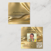 Goldmedaillenprofil Foto qr Code Quadratische Visitenkarte (Vorne/Hinten)