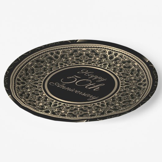 Goldmedaillons zum 50. Jubiläum Teller (Schrägansicht)