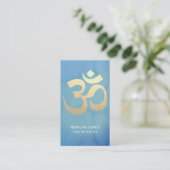 Goldmeditations-Symbol-Yoga-Lehrer des Blau-| OM Visitenkarte (Stehend Vorderseite)