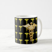 Goldmedizinischer Caduceus Kaffeetasse (VorderseiteRechts)