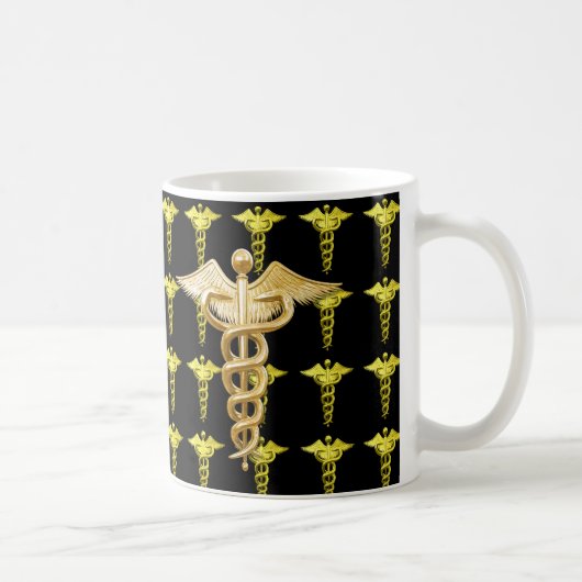Goldmedizinischer Caduceus Kaffeetasse (Rechts)