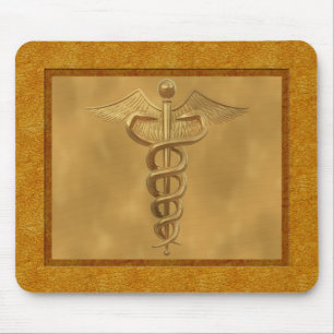 Goldmedizinischer Caduceus Mousepad