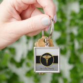 Goldmedizinischer Caduceus - Schlüsselanhänger (Hand)