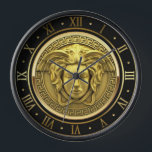 Goldmedusa Gorgon griechisch wichtigste römische Z Uhr<br><div class="desc">Gold Medusa Gorgon Griechisch Key römische Numeraluhr — ein Phantastisches Geschenk!</div>