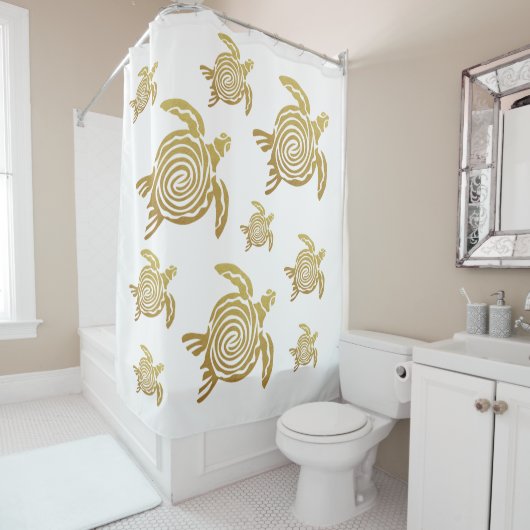 Goldmeerschildkröte Duschvorhang (Beispiel)