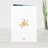 Goldmeerschildkröten, Aquamarin Tinte | Benutzerde Karte (Rückseite)