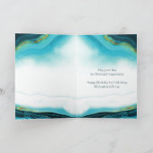 Goldmeerschildkröten, Aquamarin Tinte | Benutzerde Karte (Innenseite)