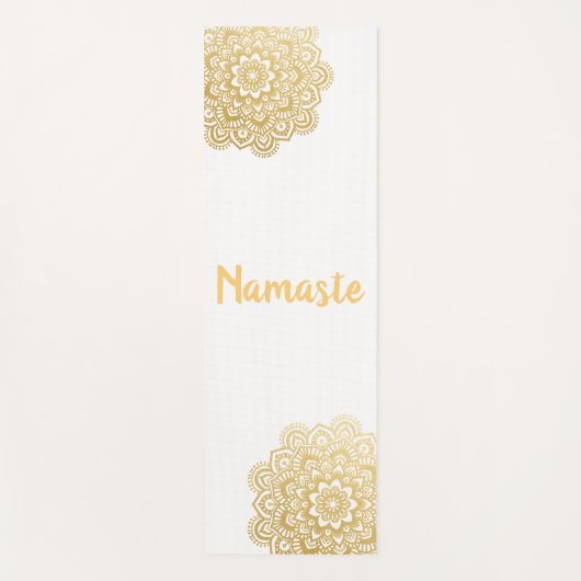 GoldMehendi Mandala-Muster Namaste Yogamatte (Vorderseite)