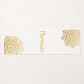 GoldMehendi Mandala-Muster Namaste Yogamatte (Vorderseite (Horizontal))
