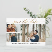 Goldmehrfache Fotos Save the Date (Stehend Vorderseite)