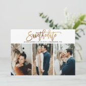 Goldmehrfache Fotos Save the Date (Stehend Vorderseite)