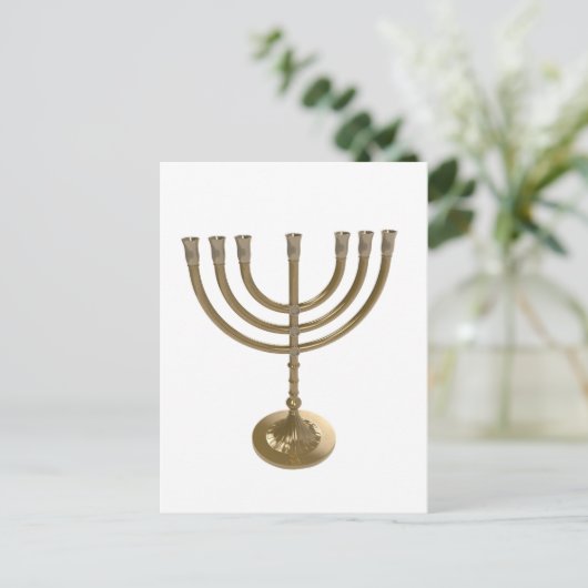 Goldmenorah Postkarte (Stehend Vorderseite)