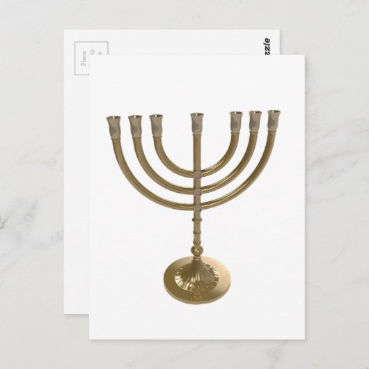 Goldmenorah Postkarte (Vorne/Hinten)