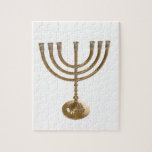 Goldmenorah Puzzle<br><div class="desc">Menora,  Channukah,  metallisch,  hannukah,  hebräisch,  Feiertage,  jew,  Juden,  Judentum,  menorah,  chanukah,  hannuka,  Channuka,  christmukah,  christmukkah,  christmukka,  Judaika Rabbi</div>
