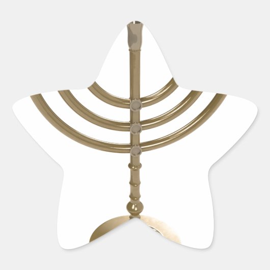 Goldmenorah Stern-Aufkleber (Vorderseite)