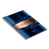 Goldmetall-Adlernamenskript der blauen Rose Notizblock (Rechte Seite)