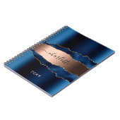 Goldmetall-Adlernamenskript der blauen Rose Notizblock (Linke Seite)