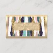 Goldmetall | Artistic Brush Stroke Visitenkarte (Vorderseite)