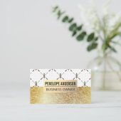 Goldmetall | Bohemisches Muster | Textur Visitenkarte (Stehend Vorderseite)