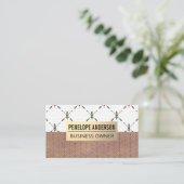 Goldmetall | Bohemisches Muster Visitenkarte (Stehend Vorderseite)