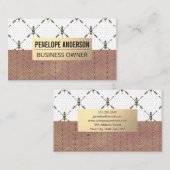 Goldmetall | Bohemisches Muster Visitenkarte (Vorne/Hinten)