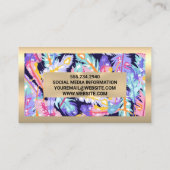 Goldmetall | Boho Feathers Visitenkarte (Rückseite)