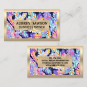 Goldmetall | Boho Feathers Visitenkarte (Vorne/Hinten)