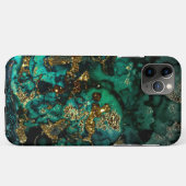 Goldmetall-Glitzer auf dunklem Smaragdmarmor Case-Mate iPhone Hülle (Rückseite (Horizontal))