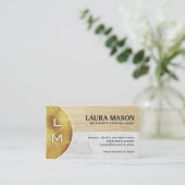 Goldmetall | Holz | Marmor Visitenkarte (Stehend Vorderseite)