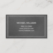 Goldmetall | Klassisches Monogramm | Stielleder Visitenkarte (Rückseite)