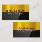 Goldmetall | Schwarzer Hochglanz Visitenkarte (Vorne/Hinten)