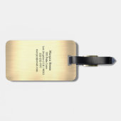 Goldmetall, schwarzer Name & Monogramm, grüne Scha Gepäckanhänger (Rückseite horizontal)