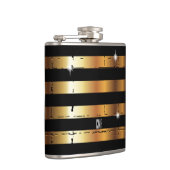 Goldmetall und schwarzer Streifen | DIY Monogram Flachmann (Rechts)