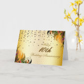 Goldmetallglücklicher 10. mit BlumenHochzeitstag Karte (Gelbe Blume)