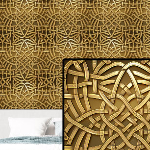 Goldmetallische geometrische Abstrakte Knoten Tapete