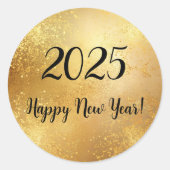 goldmetallische Glitzern im neuen Jahr Runder Aufkleber (Vorderseite)