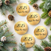 goldmetallische Glitzern im neuen Jahr Runder Aufkleber