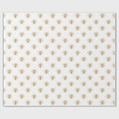 Goldmetallische Imitat-Folie Foto-Effekt Bienen Geschenkpapier (Flach)