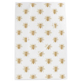 Goldmetallische Imitat-Folie Foto-Effekt Bienen Mittlere Geschenktüte (Vorderseite)