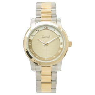 Goldmetallische Namensschablone Armbanduhr
