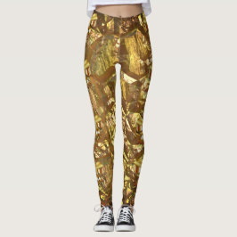 Goldmetallische Schimmer-Druck-Leggings Leggings