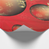 Goldmetallische Weihnachtsball-Dekorationen Geschenkpapier (Ecke)