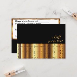 Goldmetallischer Geschenkgutschein Rabattkarte